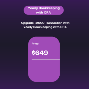 Upgrade +2000 Transaction with Yearly Bookkeeping with CPA
